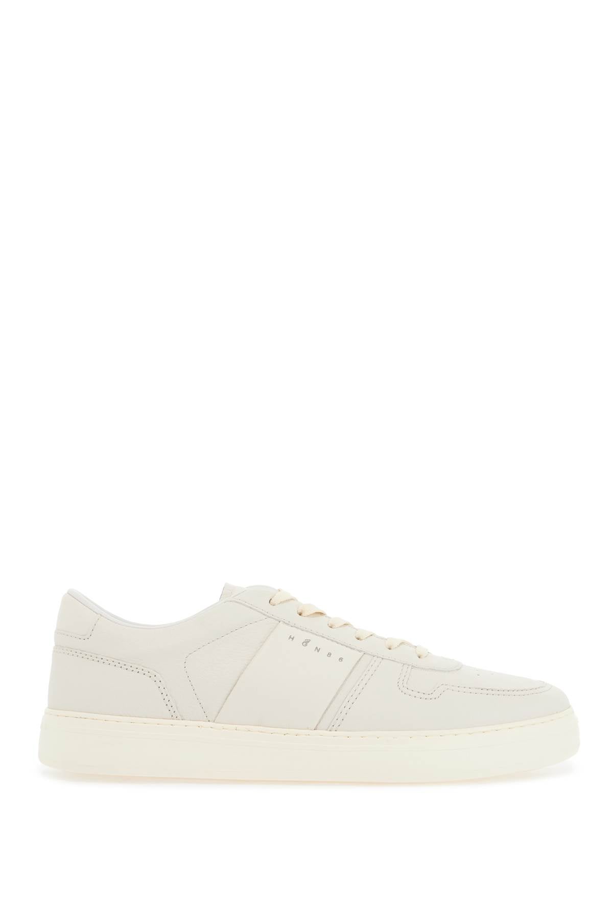 smooth and suede leather h-tv sneakers. HXM6680FL30U5A YOGURT