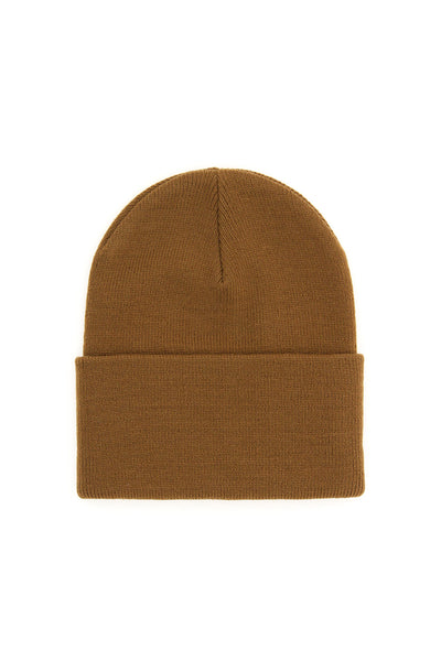 beanie hat with logo patch I020222 HAMILTON BROWN