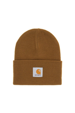 beanie hat with logo patch I020222 HAMILTON BROWN