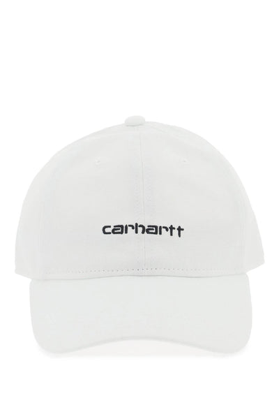 canvas script baseball cap I028876 WHITE BLACK