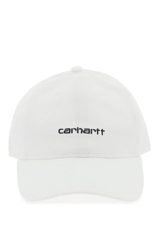 canvas script baseball cap I028876 WHITE BLACK