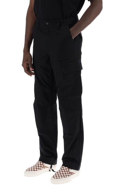 regular cotton ripstop cargo pants I032467 BLACK
