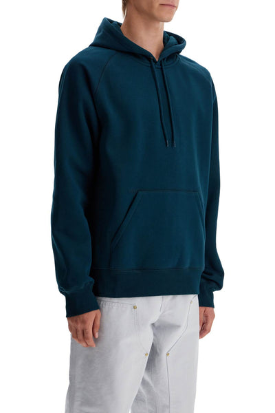 chase hooded raglan sweat I033661 DUCK BLUE / GOLD