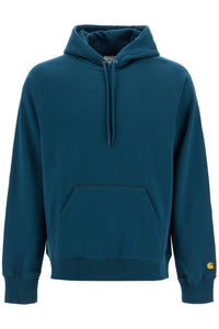 chase hooded raglan sweat I033661 DUCK BLUE / GOLD