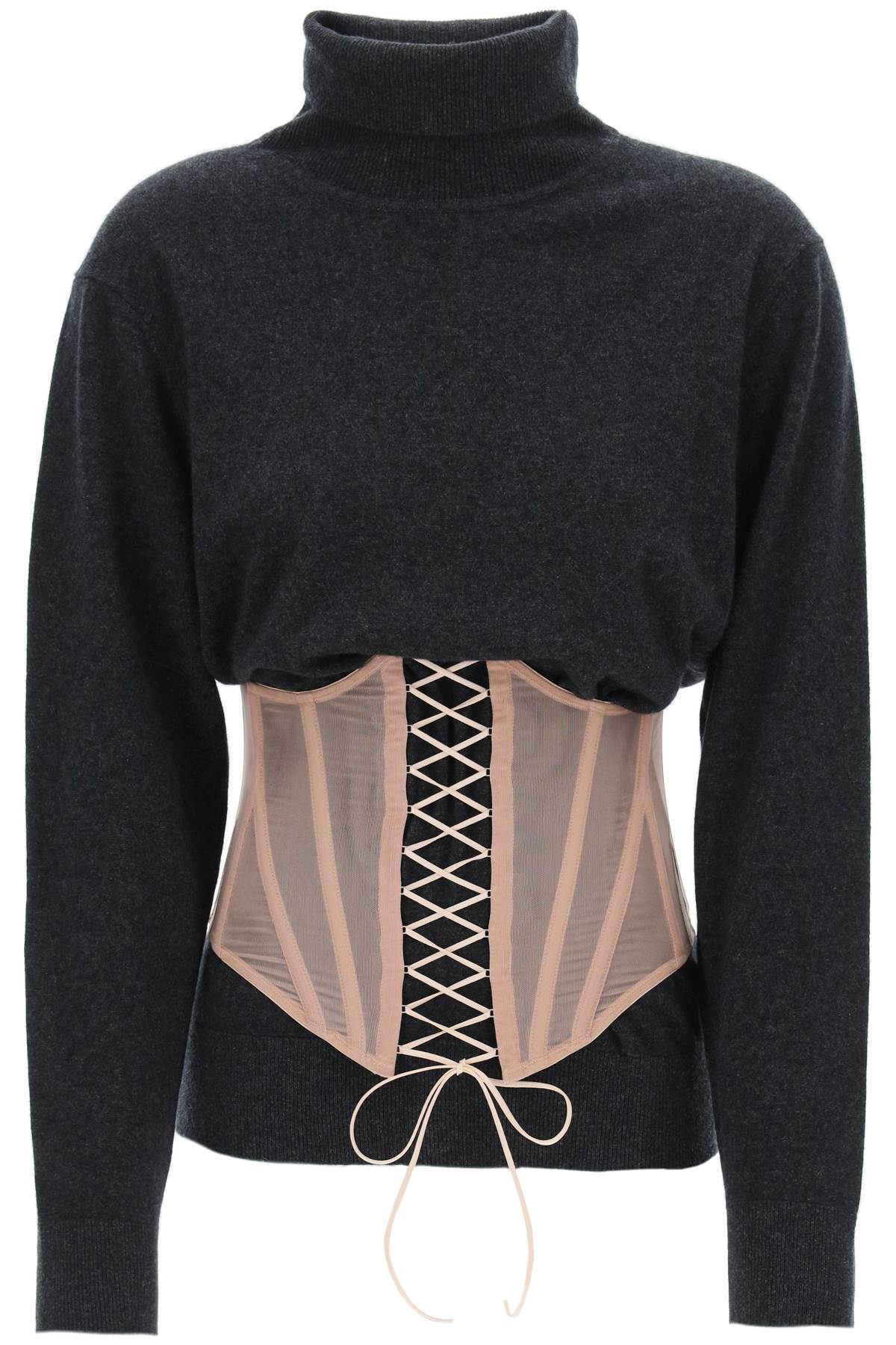 with corset and sweet life IDENTITY CRISIS TURTLENECK CHARCOAL