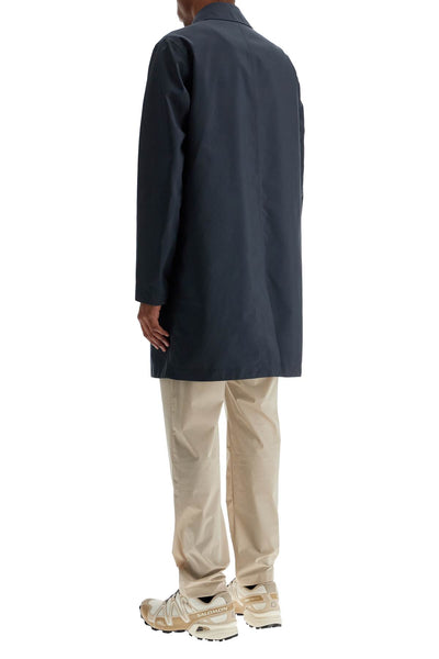 long blue waterproof coat in high-quality polyester with buttons IM000355U 12578Z BLUE