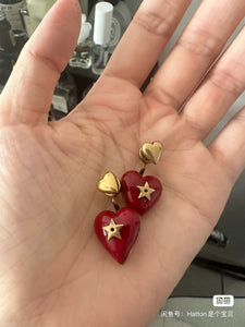 Dior heart earrings