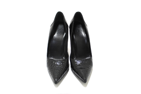 Gucci Black Crocodile Closed Toe Pumps Shoes Size 5.5B