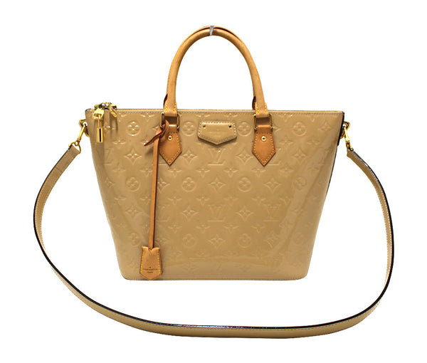 Louis Vuitton Beige Monogram Vernis Leather Montebello MM Tote Bag