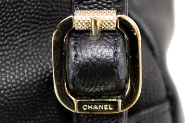 Authentic Chanel Black Caviar Leather Business Affinity Backpack