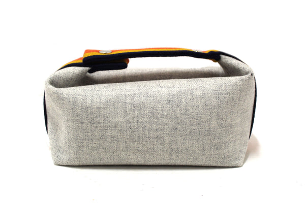 Hermes Grey Wool Small Bride-A-Brac Pouch Gris Flanelle Case