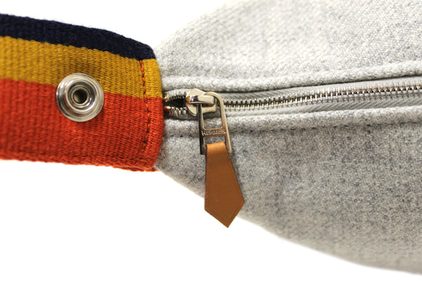 Hermes Grey Wool Small Bride-A-Brac Pouch Gris Flanelle Case