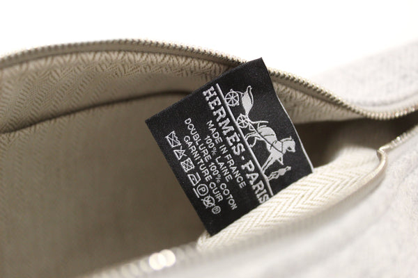 Hermes Grey Wool Small Bride-A-Brac Pouch Gris Flanelle Case