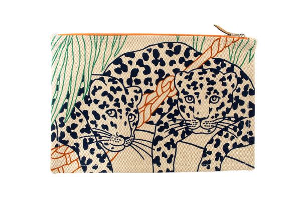 Hermes Beige Canvas Pouch Jin et Leo Clutch Bag | Italystation.com - Now at italystation.com