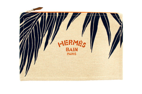 Hermes Beige Canvas Pouch Jin et Leo Clutch Bag | Italystation.com - Now at italystation.com