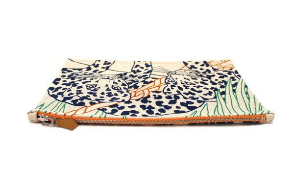 Hermes Beige Canvas Pouch Jin et Leo Clutch Bag | Italystation.com - Now at italystation.com