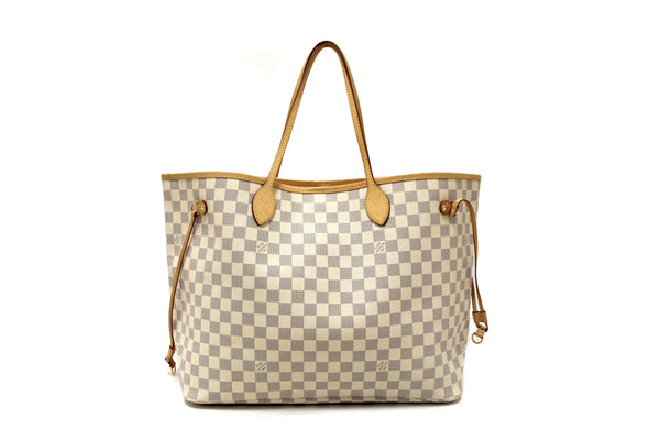 Louis Vuitton Damier Azur Neverfull GM Tote Shoulder Bag