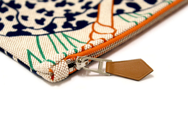 Hermes Beige Canvas Pouch Jin et Leo Clutch Bag | Italystation.com - Now at italystation.com