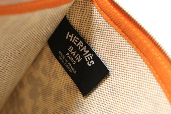 Hermes Beige Canvas Pouch Jin et Leo Clutch Bag | Italystation.com - Now at italystation.com