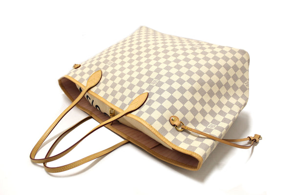 Louis Vuitton Damier Azur Neverfull GM Tote Shoulder Bag