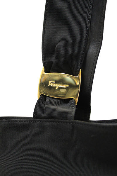 SalvatoreFerragamo Salvatore Ferragamo Black Grosgrain Ribbon Tiered T | Italystation.com - Shop Now at italystation.com