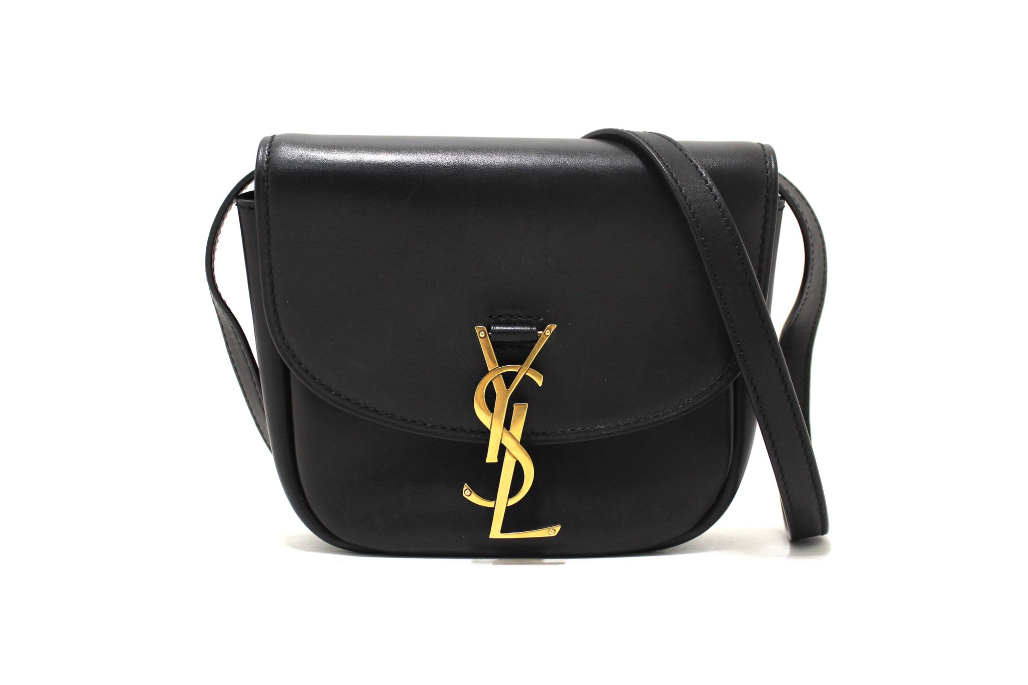 Saint Laurent Black Calfskin Leather Kaia Small Satchel Shoulder Bag