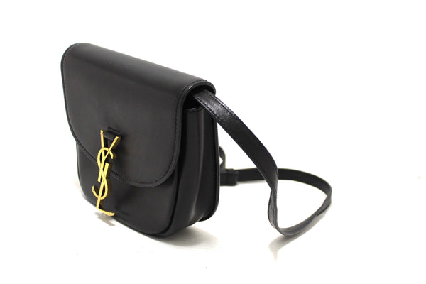 Saint Laurent Black Calfskin Leather Kaia Small Satchel Shoulder Bag
