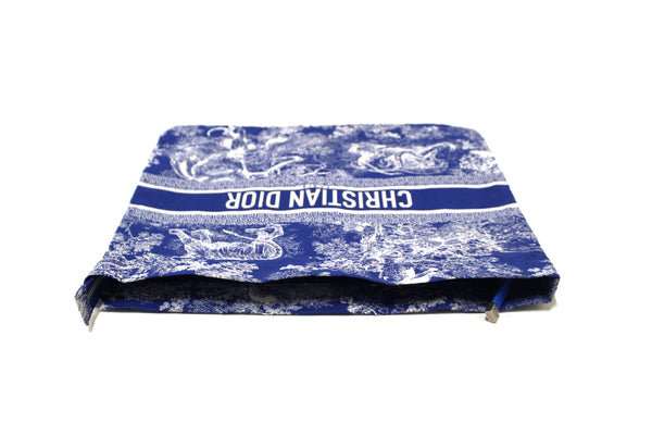 NEW Christian Dior Blue Toile de Jouy Reverse Technical Fabric DiorTravel Zipped Pouch