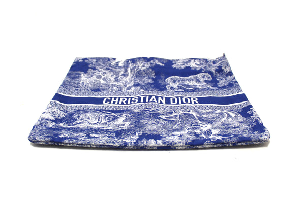 NEW Christian Dior Blue Toile de Jouy Reverse Technical Fabric DiorTravel Zipped Pouch
