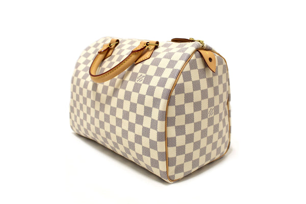 Louis Vuitton Damier Azur Canvas Speedy 30 Handbag