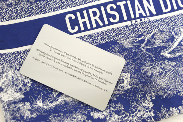 NEW Christian Dior Blue Toile de Jouy Reverse Technical Fabric DiorTravel Zipped Pouch
