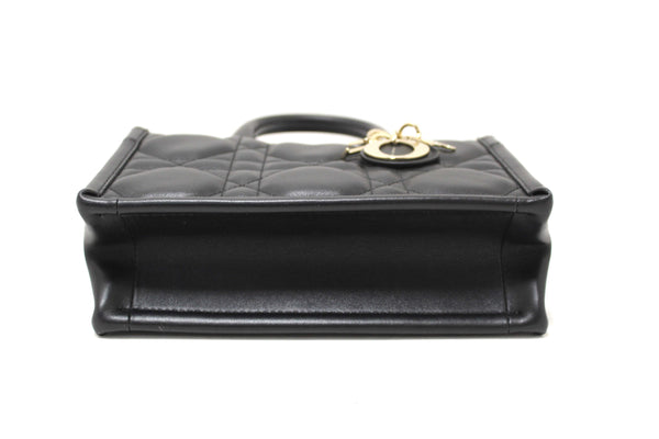 Christian Dior Black Calfksin Macrocannage Mini Book Tote