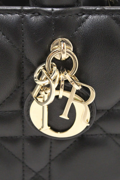 Christian Dior Black Calfksin Macrocannage Mini Book Tote