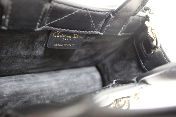 Christian Dior Black Calfksin Macrocannage Mini Book Tote