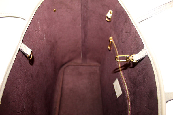 Louis Vuitton Turtledove Monogram Empreinte Leather Neverfull MM Shoulder Tote