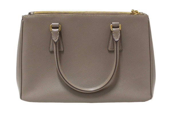 Prada Grey Saffiano Lux Leather Galleria Medium Tote Bag