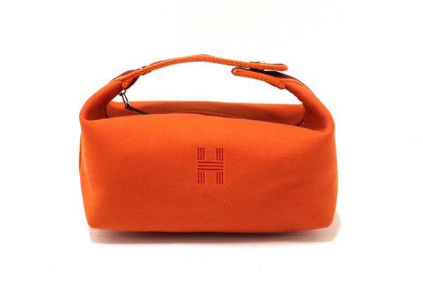 Hermes Orange Wool Small Bride-A-Brac H Pouch Case
