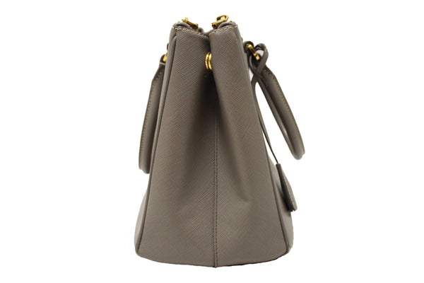 Prada Grey Saffiano Lux Leather Galleria Medium Tote Bag