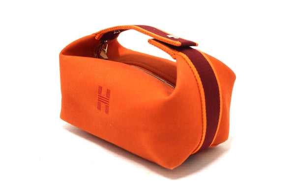 Hermes Orange Wool Small Bride-A-Brac H Pouch Case