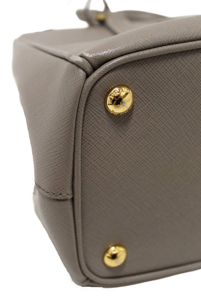 Prada Grey Saffiano Lux Leather Galleria Medium Tote Bag