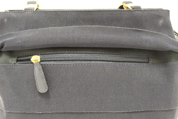 Salvatore Ferragamo Navy Blue Grosgrain Ribbon Tiered Shoulder Bag AU-21-5252