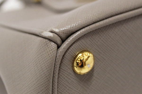 Prada Grey Saffiano Lux Leather Galleria Medium Tote Bag