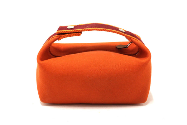 Hermes Orange Wool Small Bride-A-Brac H Pouch Case