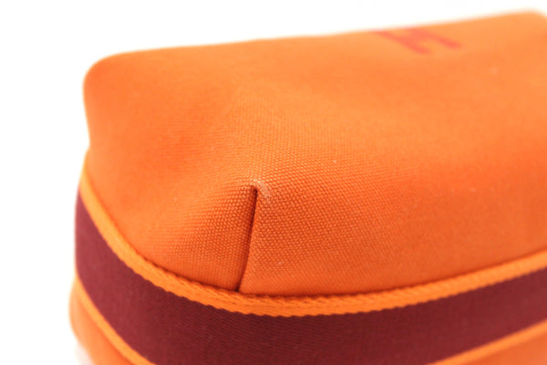 Hermes Orange Wool Small Bride-A-Brac H Pouch Case