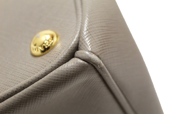 Prada Grey Saffiano Lux Leather Galleria Medium Tote Bag