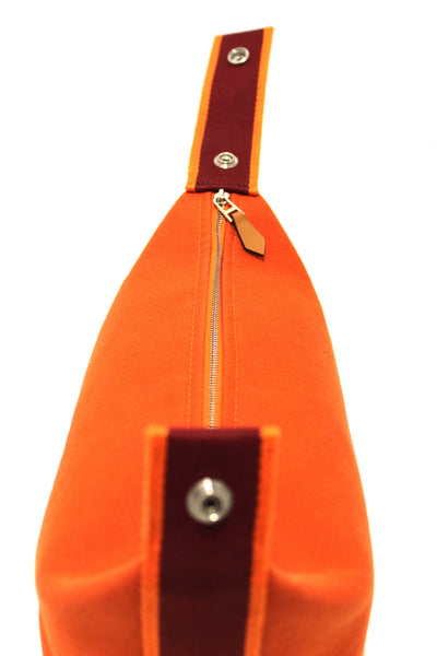 Hermes Orange Wool Small Bride-A-Brac H Pouch Case