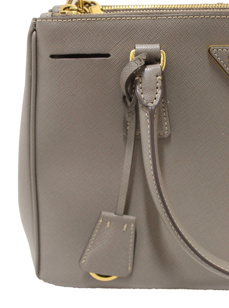 Prada Grey Saffiano Lux Leather Galleria Medium Tote Bag