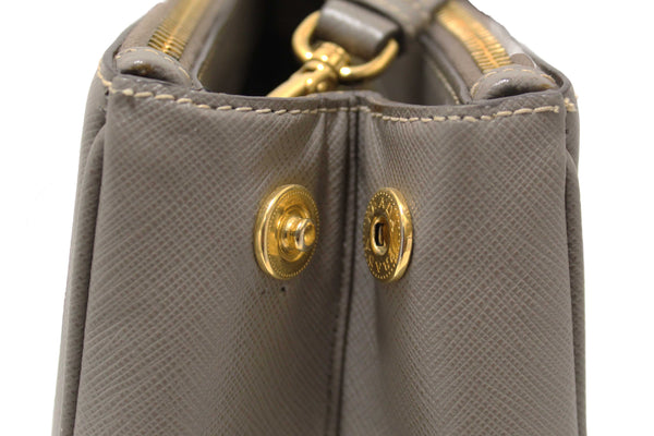 Prada Grey Saffiano Lux Leather Galleria Medium Tote Bag