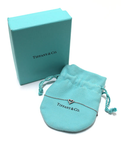 Authentic Tiffany & Co. Platinum Diamond Open Heart Bracelet