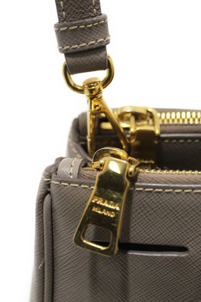 Prada Grey Saffiano Lux Leather Galleria Medium Tote Bag
